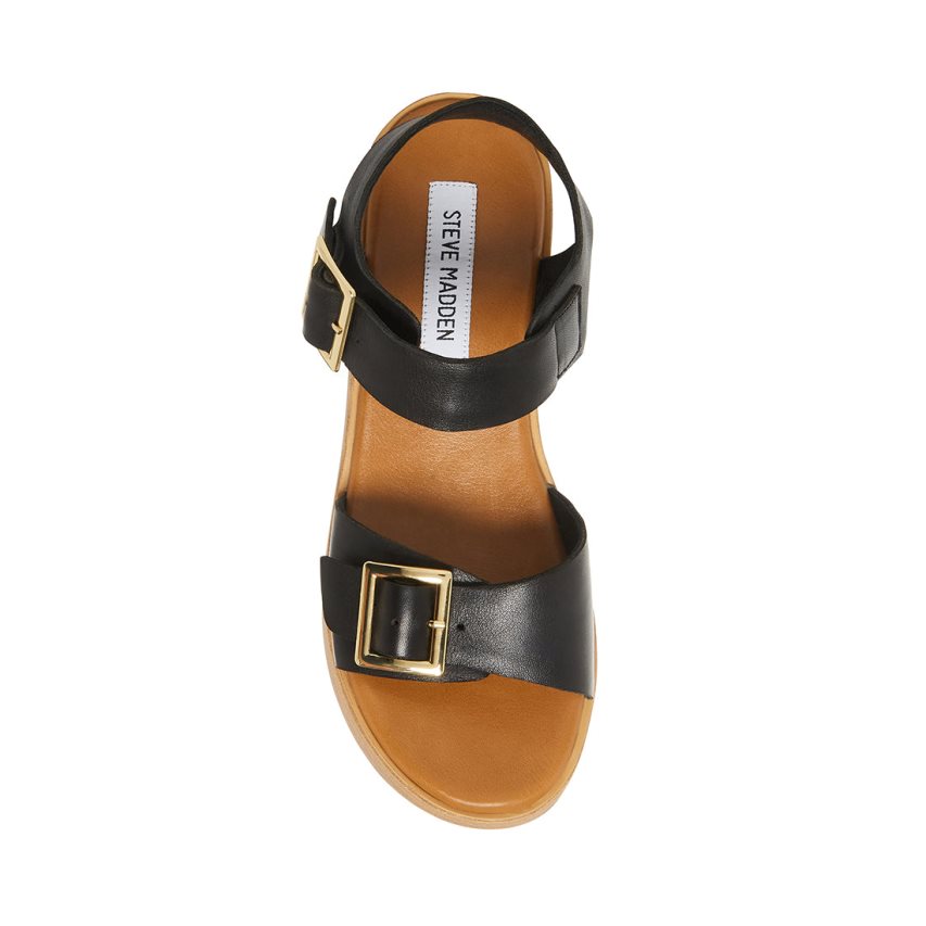 Sandalias de Plataforma Steve Madden Marka Cuero Mujer Negras | ES VAS618